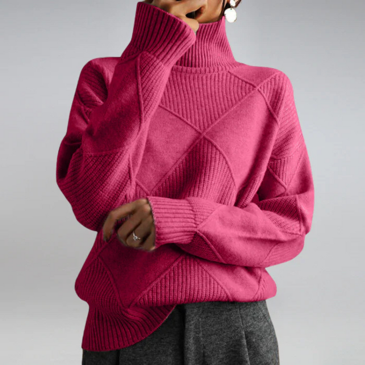 Kaila | Geometric Turtleneck Sweater