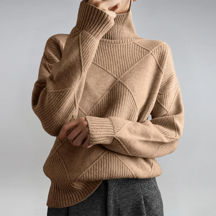 Kaila | Geometric Turtleneck Sweater