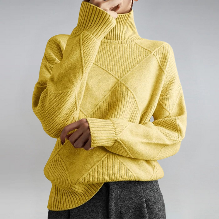 Kaila | Geometric Turtleneck Sweater