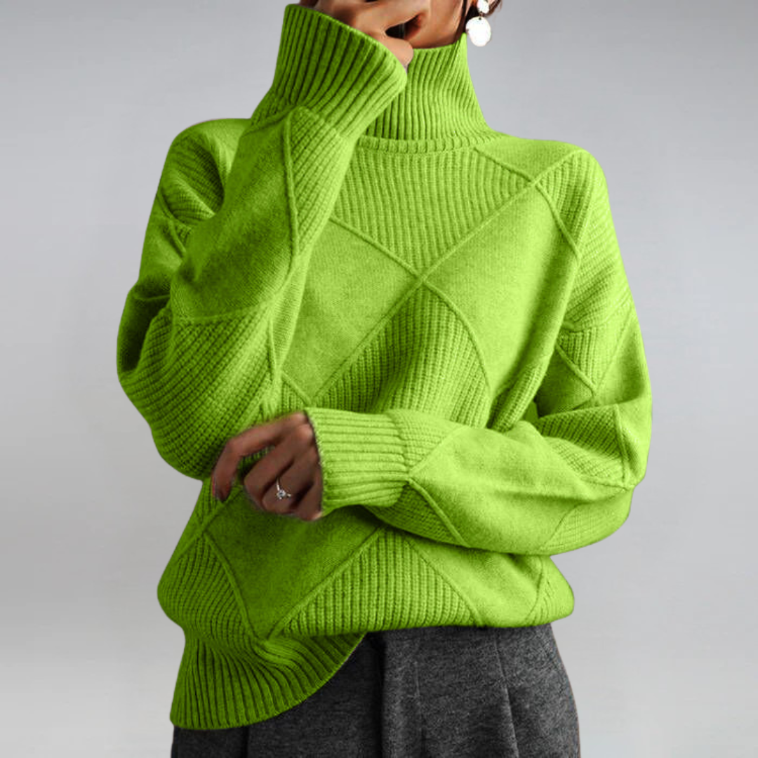 Kaila | Geometric Turtleneck Sweater