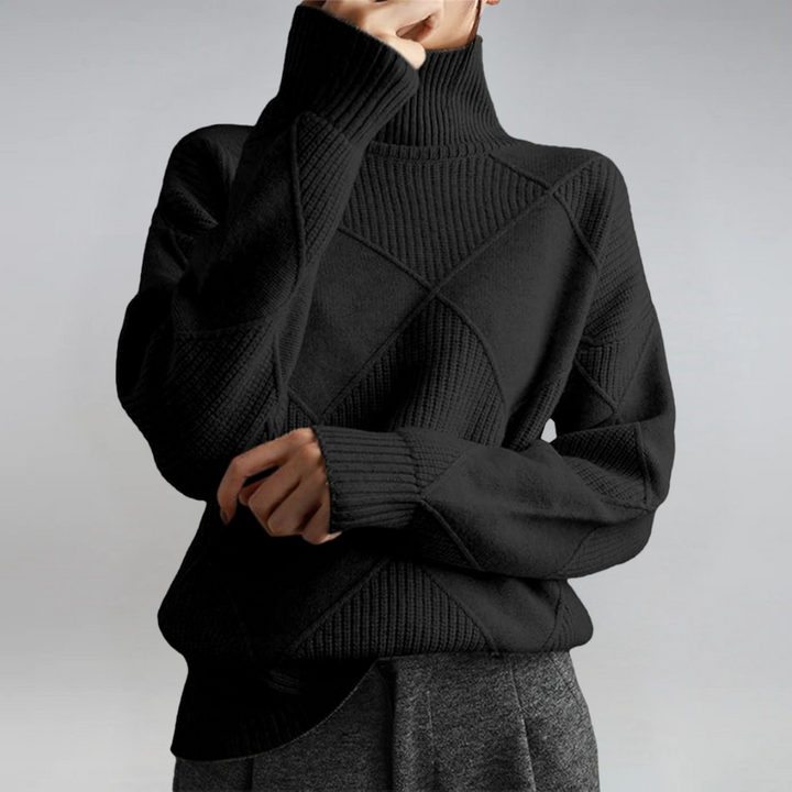 Kaila | Geometric Turtleneck Sweater