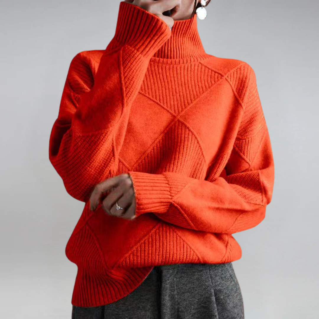 Kaila | Geometric Turtleneck Sweater