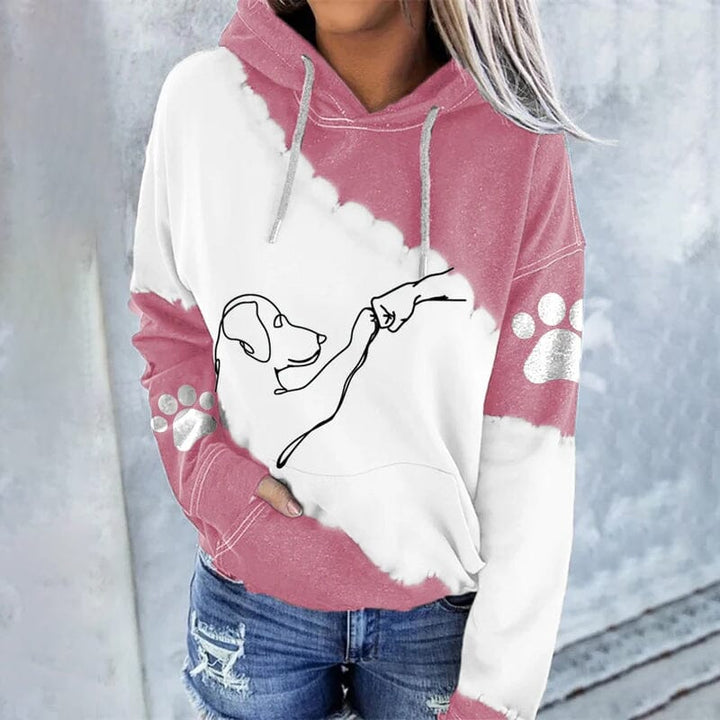 Trendy, loose-fitting hoodie with digital print