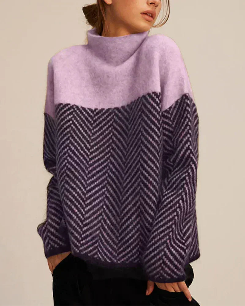 Ivana | Contrast Pattern Sweater