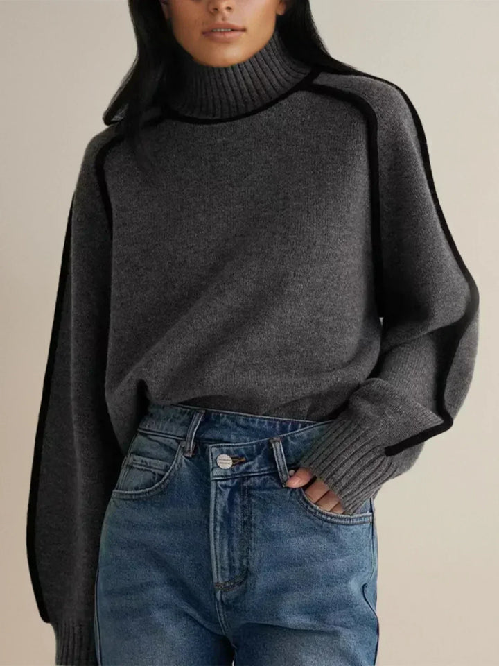 Leona | Contrast Trim Sweater