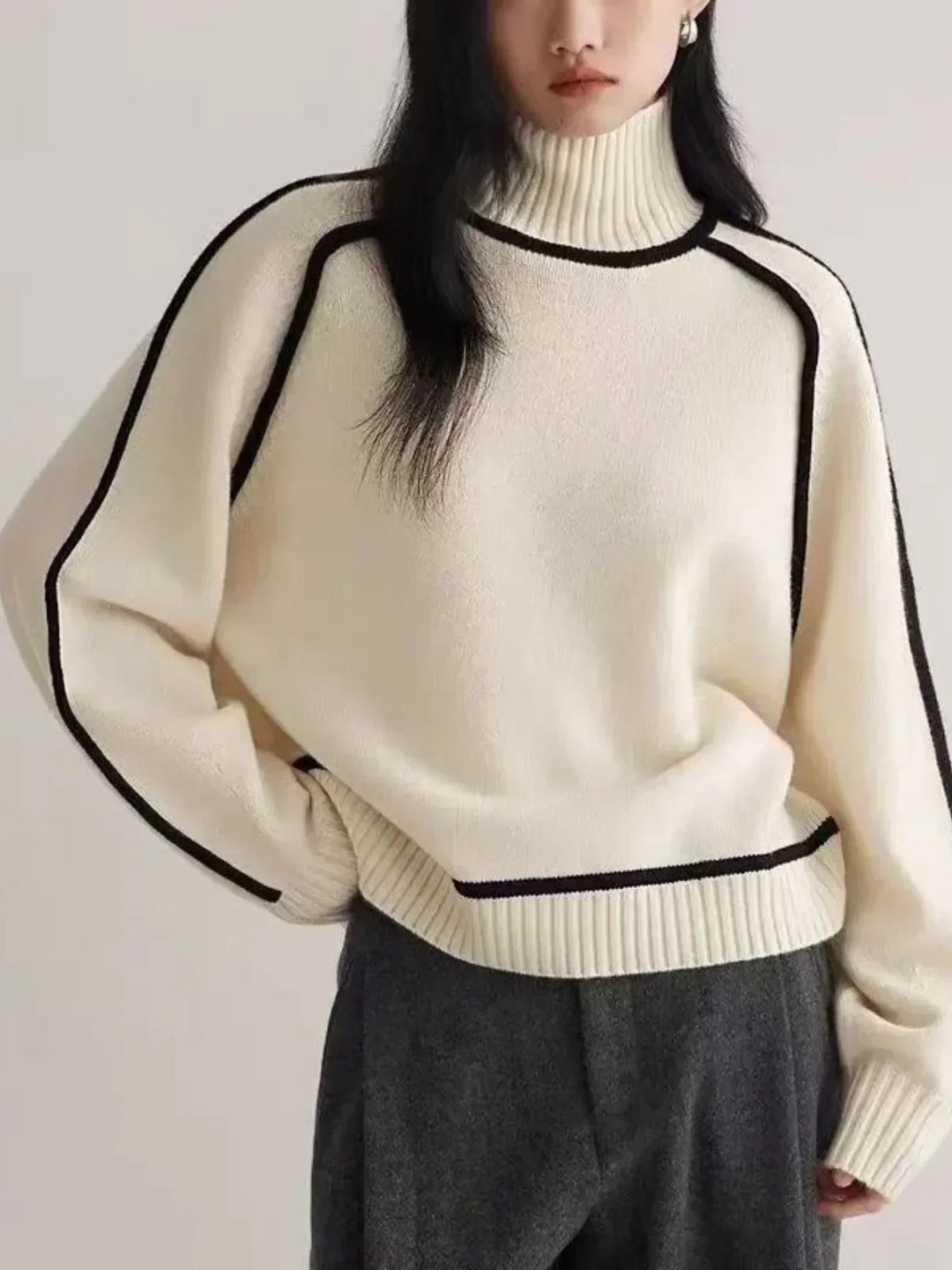 Leona | Contrast Trim Sweater