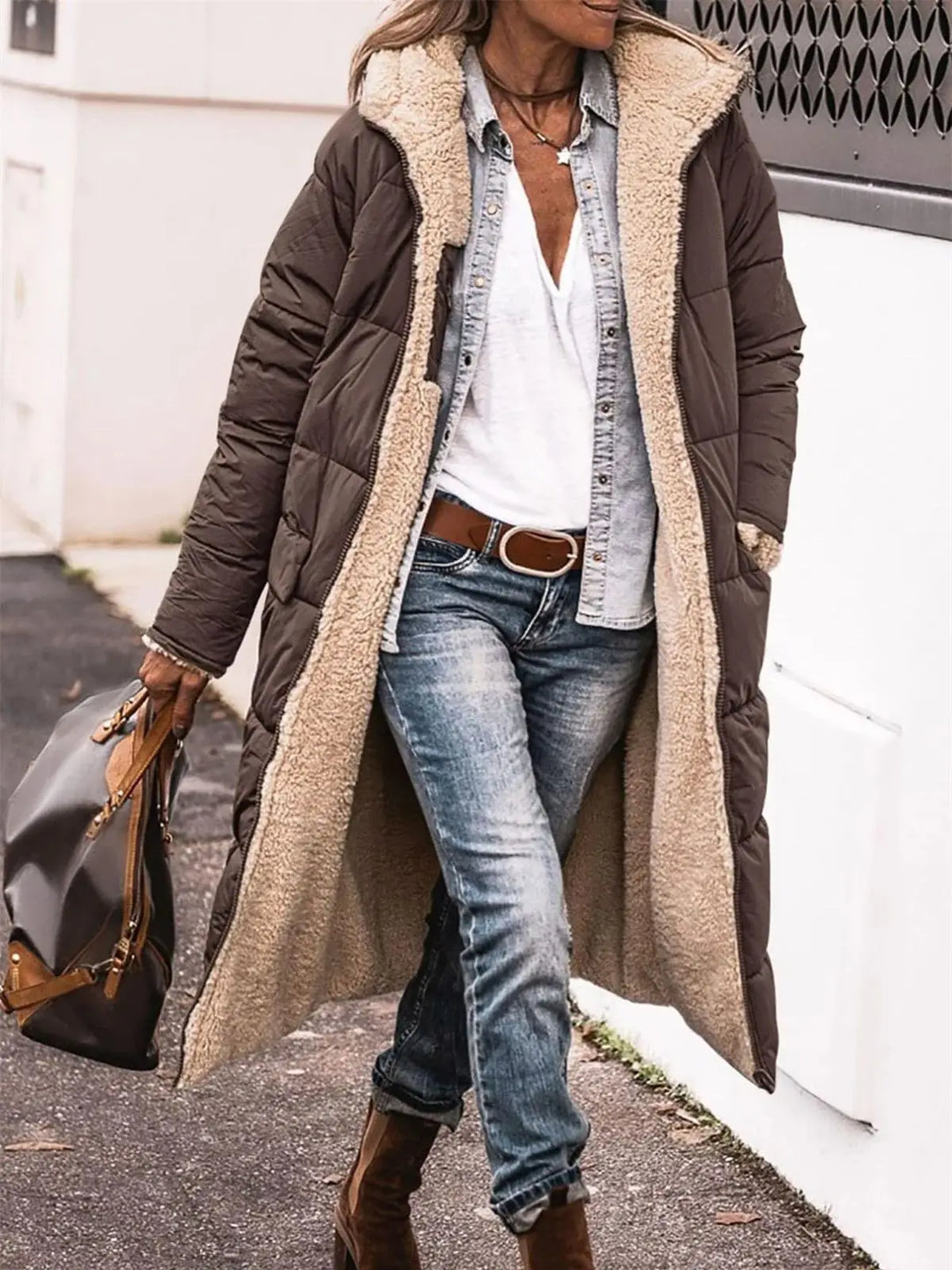 Olga - Padded Winter Jacket with Hood for Women