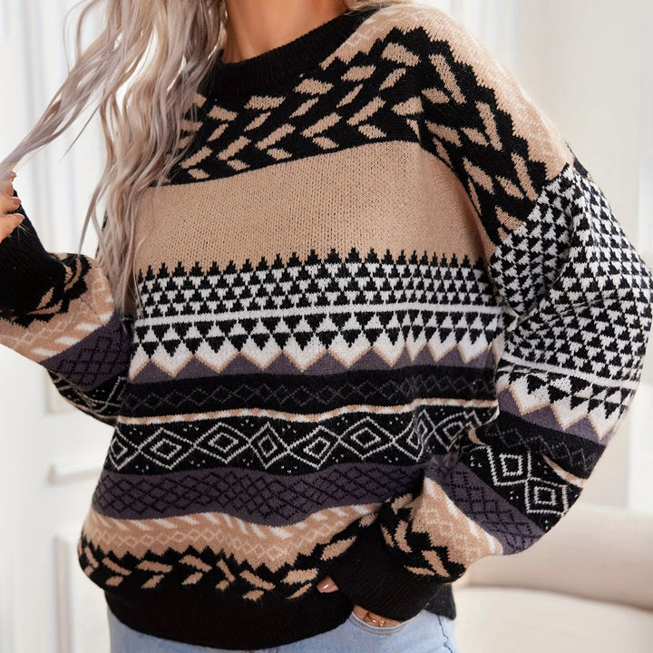 Haze™ | Retro Knitted Contrast Sweater