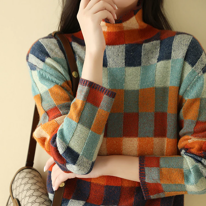 Deborah | Colorblock Check Sweater