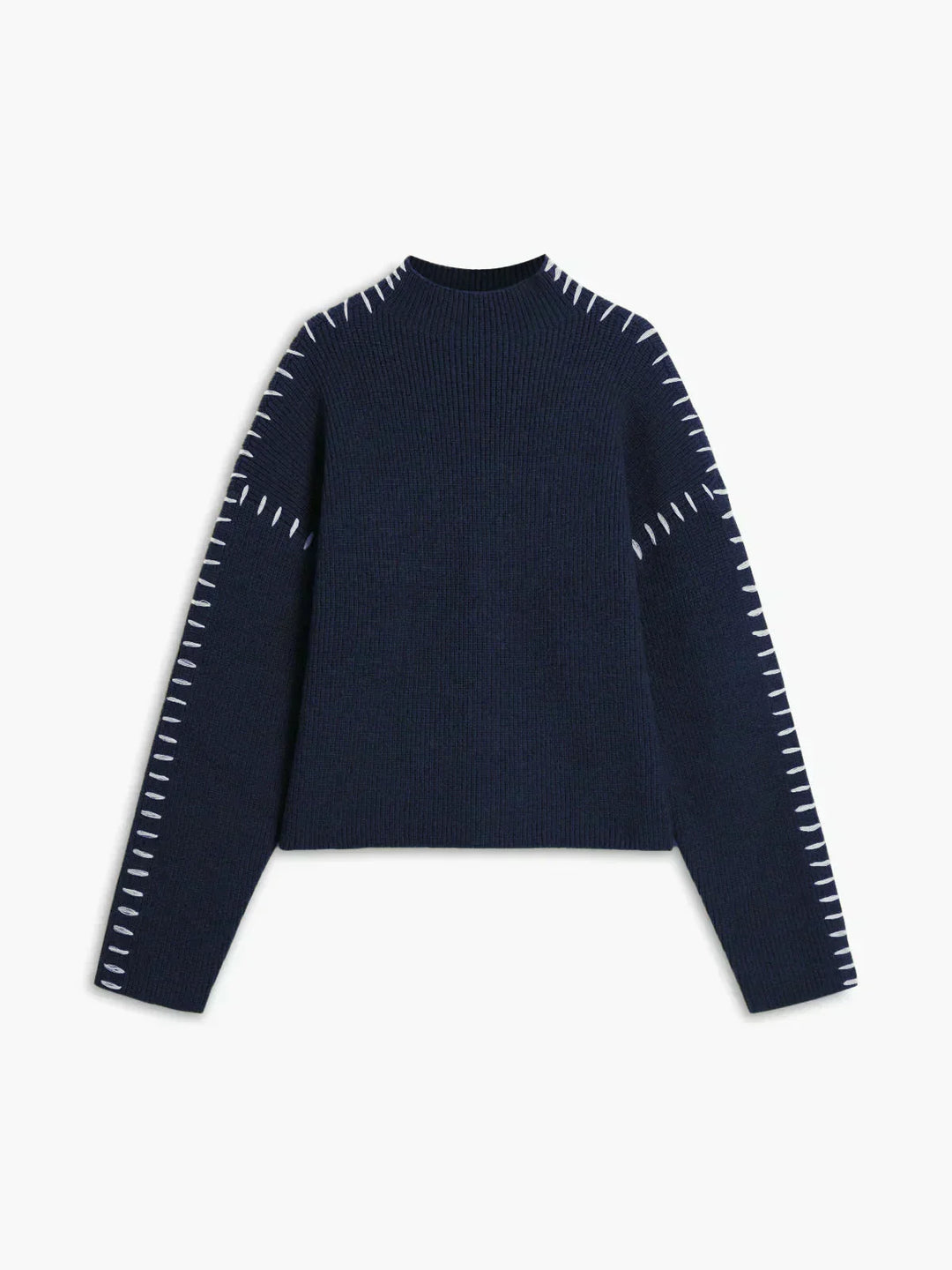 Noemi | Contrast-Stitch Knit Sweater