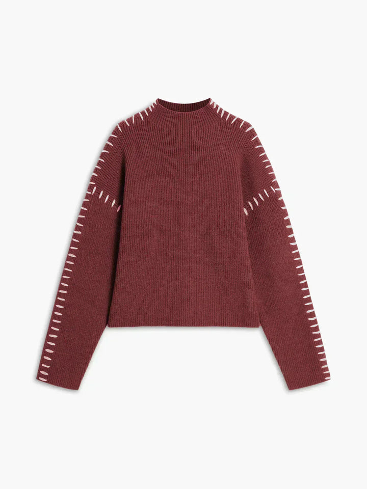 Noemi | Contrast-Stitch Knit Sweater