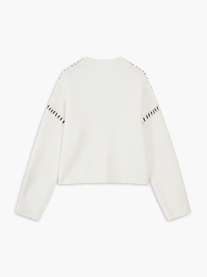 Noemi | Contrast-Stitch Knit Sweater