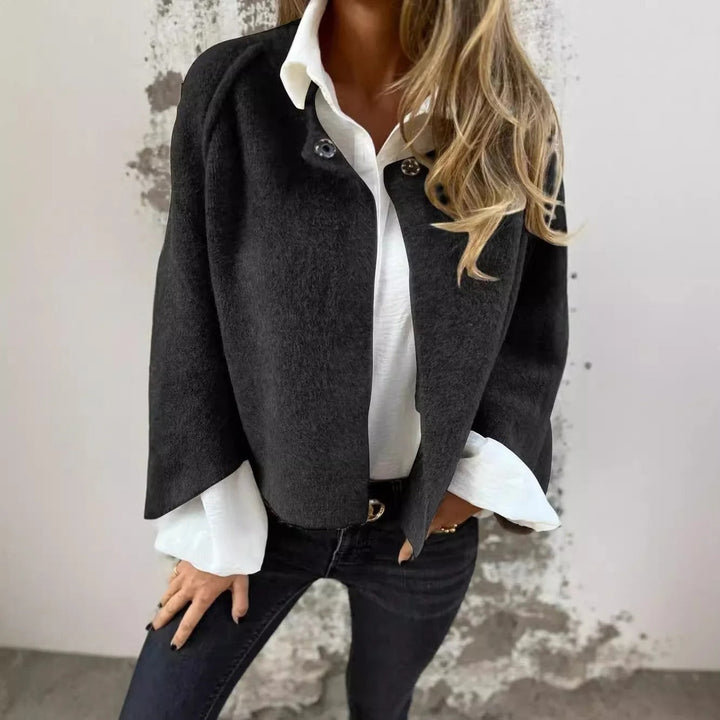 Henrike - Round Neck and Long Sleeves Wool Coat